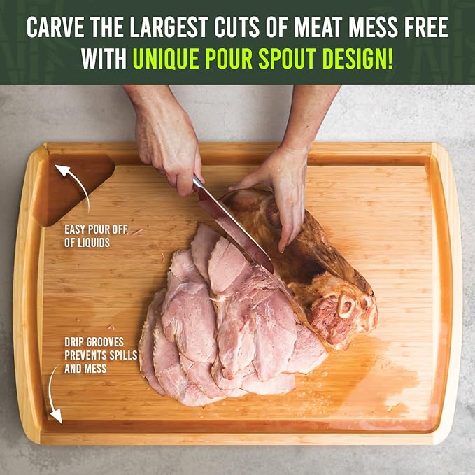 30 Inch Extra Large Cutting Board – 30 x 20 Bamboo Chopping Board - Wood Butcher Block Cutting Board, Oversized Carving and Charcuterie Board, Stovetop Cover for More Kitchen Counter Space