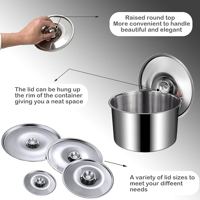9.4 Inch Pan Lid, Universal Lid for Pots Pans and Skillet, Stainless Steel Pot Cover Universal Pans Cover for Frying, Cookware Replacement Accessories, 24cm