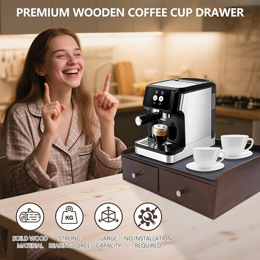 Wooden Coffee Pod Holder Coffee Pods and Tea Organizer Holder Compatible with Keurig Pod & K-Cup | 30 Pod Capacity