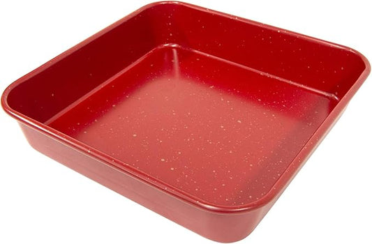 casaWare Ceramic Coated NonStick Heavy Weight 9-inch Square Cake Pan (Red Granite)