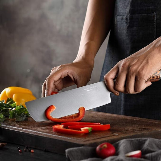 Nakiri Knife 7 Inch, Vegetable Chef's Knife With High-Carbon Stainless Steel & Ergonomic Handle Suitable for Kitchen & Restaurant