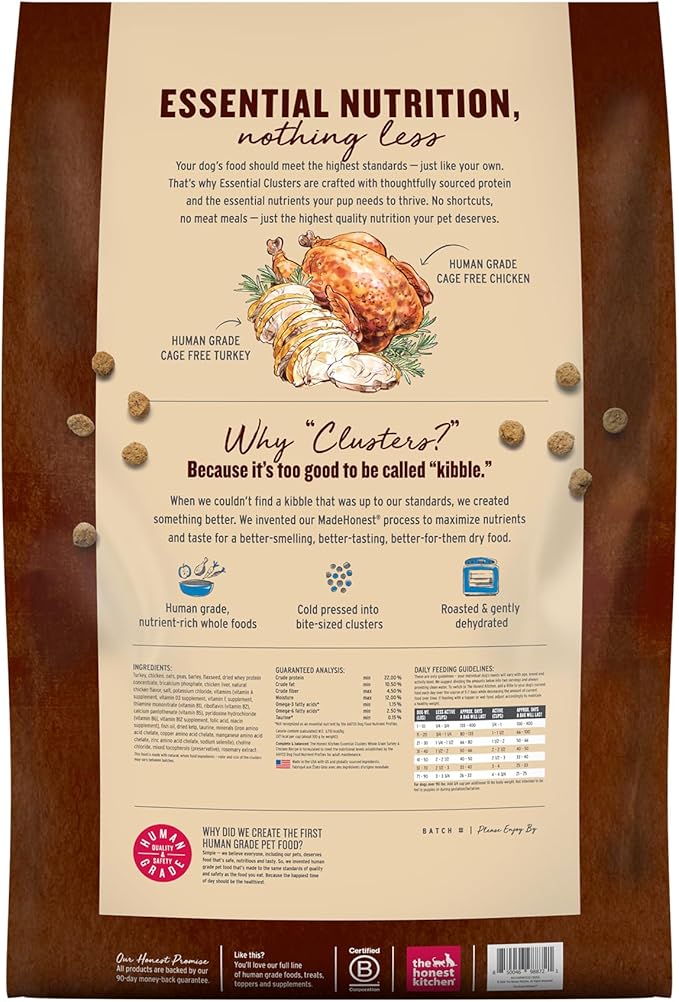 The Honest Kitchen Essential Clusters Dog Whole Grain Turkey & Chicken 20 lb Bag