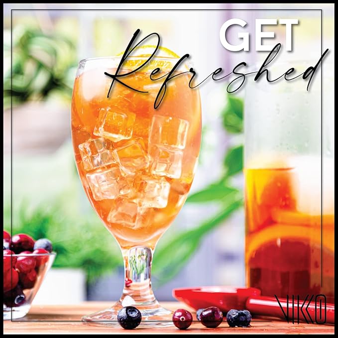 Vikko Classic Goblet Party Glasses, 20 Ounce Iced Tea and Water Goblets, Set of 12, Dishwasher Safe Durable Glassware