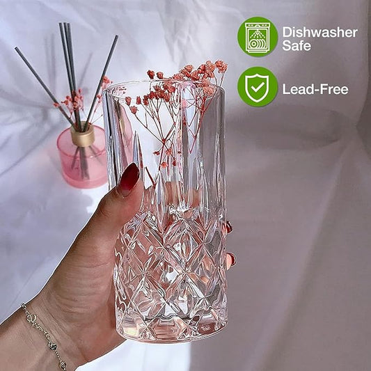 Drinking Glasses, Crystal Glass Cups, Mixed Glassware Set, Crystal Old Fashioned 11oz Highballs and 11oz Whiskey Glasses, Great for Cocktail, Whisky and other Beverages (Style 2,Set of 5)