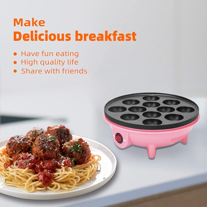 Electric Takoyaki Maker With Free Takoyaki Tools for Takoyaki Octopus Ball Cake Pop Ebelskiver 8 Inches Nonstick
