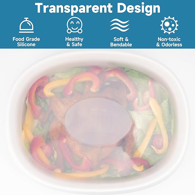 Silicone Lids for CorningWare 2-1/2-Quart Oval Casserole Dish, 2 Pack Reusable Covers for CorningWare Baking Dish (Dish not Included) Dishwasher & Microwave & Freezer Safe