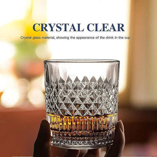 Old Fashioned Whiskey Glasses with Luxury Box - Classic Vintage Style, Gifts Ideas for Him, Dad, Husband, Friends, Perfect for Scotch, Bourbon, Liquor and Cocktail Drinks - Set of 2 - Men Gift