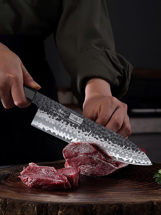 HOSHANHO 7 Pieces Knife Set with Magnetic Knife Block, Japanese High Carbon Steel Kitchen Knife Set, Ultra Sharp Chef Knives Set with Ergonomic Handle