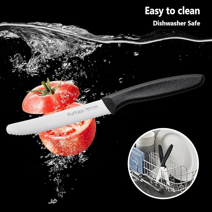 Vegetable and fruit knife set of six, high carbon stainless steel paring knife with ergonomic PP plastic handle, sharp, super sharp kitchen knife set.