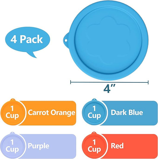 1 Cup Silicone Replacement Lids Storage Cover for Pyrex 7202-PC Glass Bowls (Container not Included) 4 Pack Microwave, Dishwasher and Freezer Safe