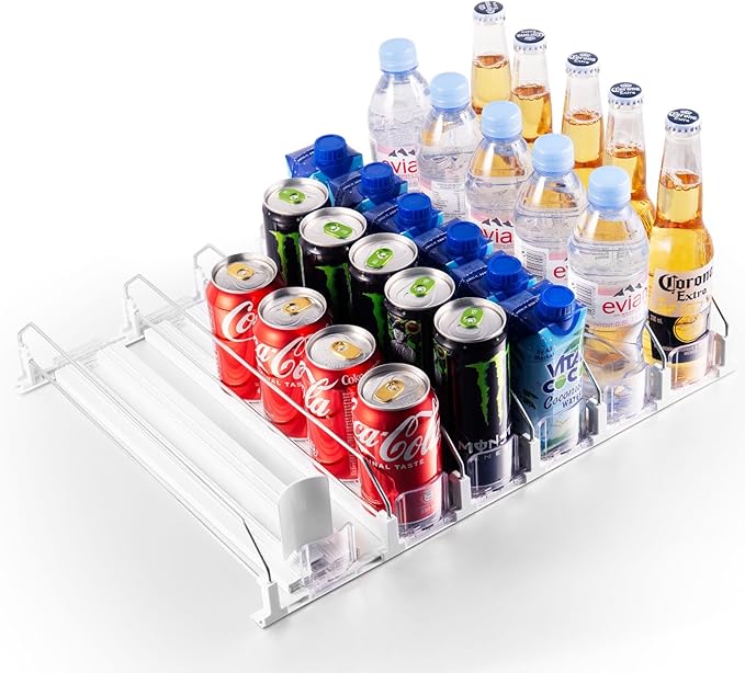 Coanto Drink Organizer for Fridge, Soda Can Dispenser for Refrigerator, Automatic Self-Pushing Fridge Drink Dispenser Holds up to 30 Cans, 6 Row