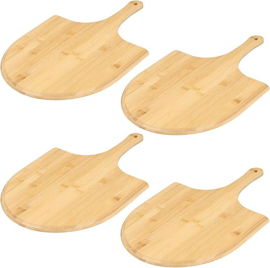 4Pack Natural Bamboo Pizza Spatula, Pizza Peel 11 Inch, Wooden Pizza Spatula Paddle Board for Home Pizza Cutting,Cheese, Bread,Fruit,Vegetable Oragaznie (4)