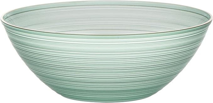 Restaurantware Plastic Bowls 100 Pcs 16 oz Gold Rimmed Disposable Soup Bowls Heavy-Duty Green Translucent Rippled Dinnerware Containers for Party, Desserts, Salads, Snacks, and Catering