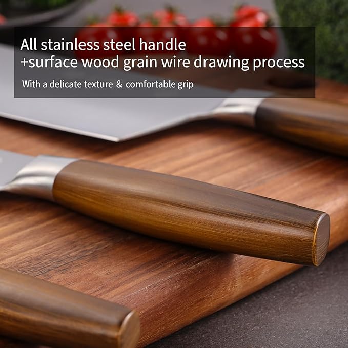 ZHANG XIAO QUAN SINCE 1628 7 "Cleaver Knife, 40Cr13 Meat Cleaver Chinese Chopper Slicing Knife with Stainless Steel Handle