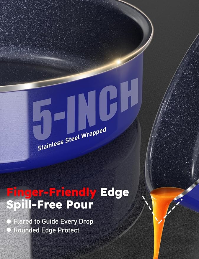 Pro DUXANO 12PC Nonstick Pots and Pans Set&Hybrid 3-Ply Stainless Steel Skillet, High Heat Sear&Fry, 2-Layer Ceramic Induction Cookware, 9H Scratch-Resistant&Anti-Warp,PFAS Free,All Cooktop/Dishwasher