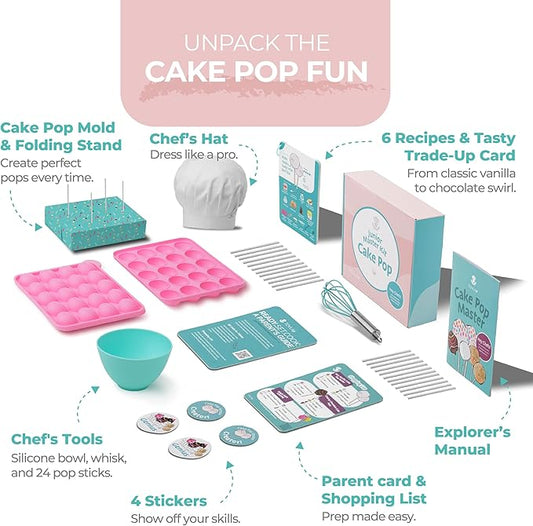 Tovla Jr. Ultimate Cake Pop-Making Kit for Kids – Fun DIY Baking Kit, STEM Activity for Ages 4+, Visual Learning Cake Pop Molds & Tools Set, Great Gift for Young Chefs