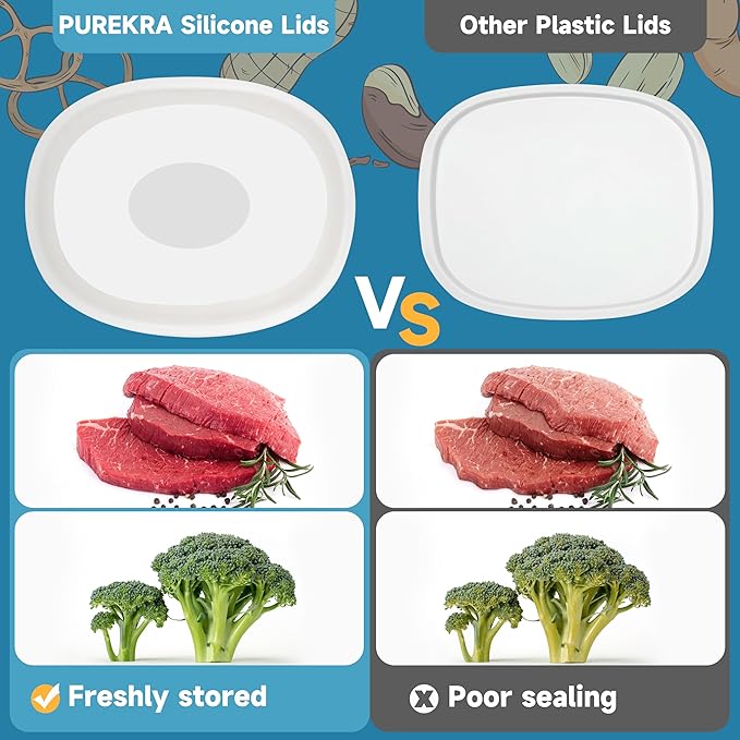 Silicone Lids for CorningWare 2-1/2-Quart Oval Casserole Dish, 2 Pack Reusable Covers for CorningWare Baking Dish (Dish not Included) Dishwasher & Microwave & Freezer Safe