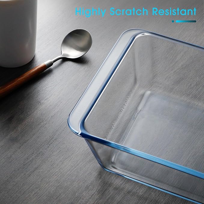 NUTRIUPS 3.7QT Deep Glass Baking Dish,(11.5×8inches)Large Glass Baking Pan,Rectangular Lasagna Pan,Glass Casserole Dish,Microwave & Oven Safe