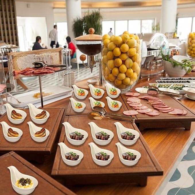 Porcelain Dipping Bowls With Handle, 3.1oz BBQ Sauce Cups, Small Side Dishes for Ketchup, Ice Cream, Desserts