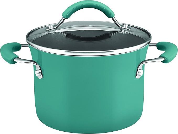 Rachael Ray Cucina Hard Porcelain Enamel Nonstick Multi-Pot / Steamer Set, 3-Quart, Agave Blue - 16799
