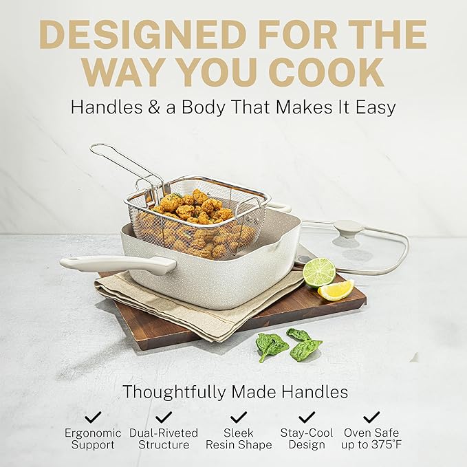 Granitestone 20 Pc Pots and Pans Set Non Stick Cookware Set with Steamer, Cooking Utensils Set and Pad Protectors, Stay Cool Handles, Non Toxic PFOA PFOS Free, Oven and Dishwasher Safe
