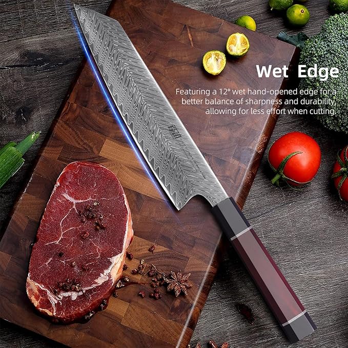 FINDKING 9 Inch Kiritsuke Knife, Versatile Japanese Chef Knife, Premium AUS-10 Damascus Steel Blade, Professional Kitchen Essential (Samurai Series)