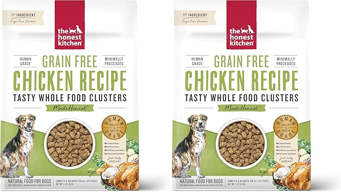 The Honest Kitchen Whole Food Clusters Grain Free Chicken Dry Dog Food, 1 lb Trial Pouch (Pack of 2)