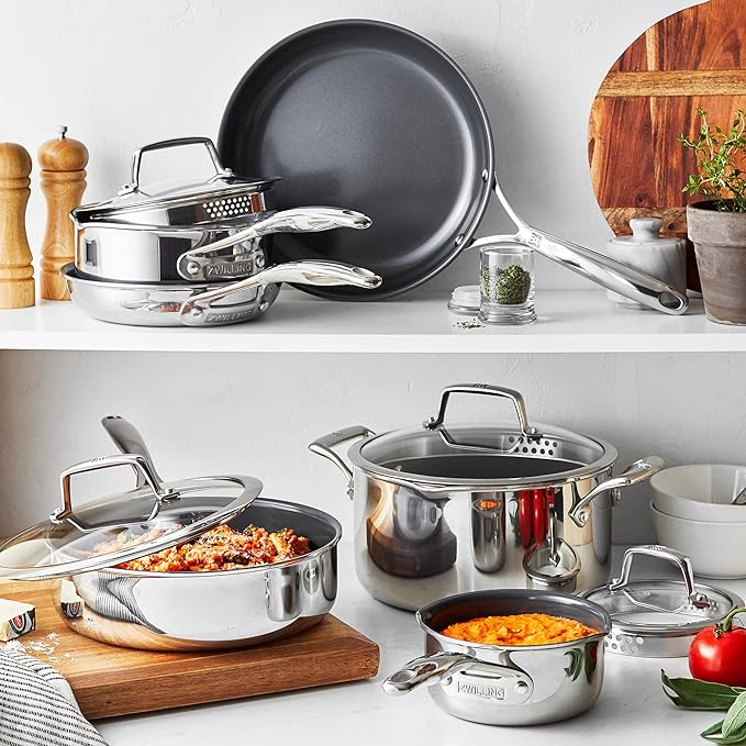 ZWILLING Energy Plus 10-pc Stainless Steel Ceramic Nonstick Cookware Set