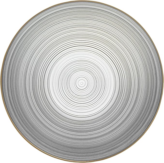 Restaurantware Plastic Bowls 100 Pcs 16 oz Gold Rimmed Disposable Soup Bowls Heavy-Duty Black Translucent Rippled Dinnerware Containers for Party, Desserts, Salads, Snacks, and Catering