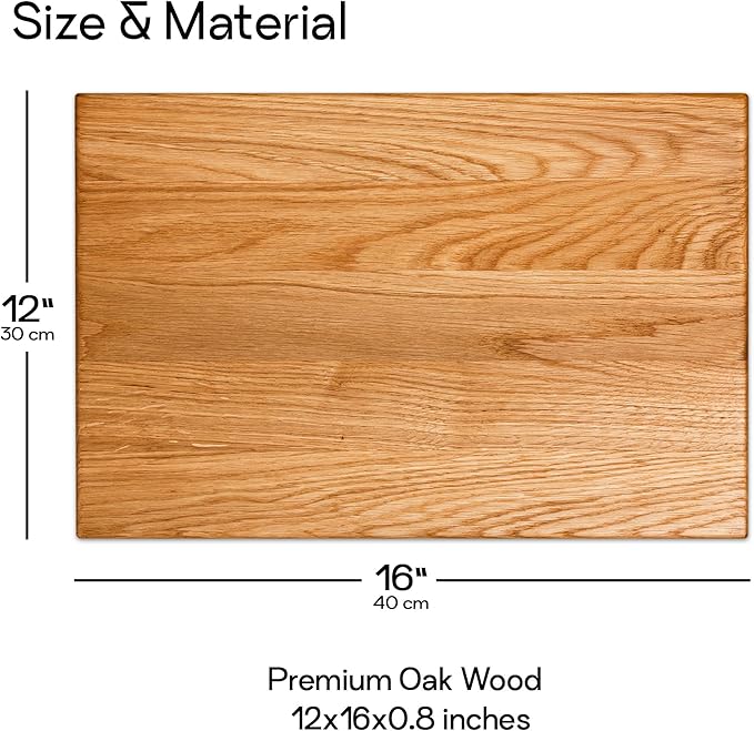 Personalized Oak Wood Cutting Board – Custom Engraving with Family Name – 12x16 Inches – Gift for Anniversary, Wedding, Christmas, Housewarming, Mother’s Day – Great for Parents and Friends