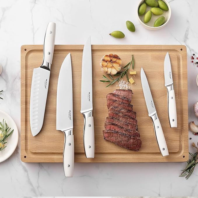 5-Piece Chef Knife Set, Professional Ultra Sharp Kitchen Knives For Cooking High Carbon Stainless Steel, With Ergonomic Handle Design (five)