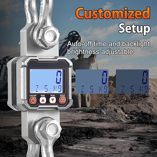 Bonvoisin Digital Crane Scale 11000lb Hanging Scale Heavy Duty Industrial Hanging Weight Scale with Peak Function (5000KG)