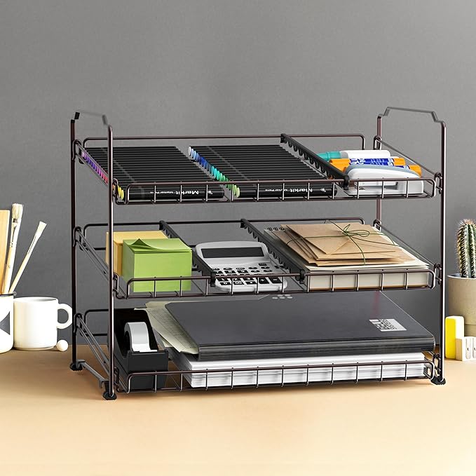 SIMPLE HOUSEWARE Stackable Can Rack Organizer, Bronze