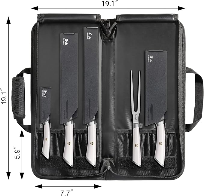 Cangshan Elbert Series German Steel Forged 6-Piece BBQ Knife Set, White, 1027006