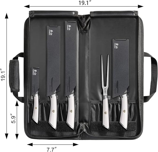 Cangshan Elbert Series German Steel Forged 6-Piece BBQ Knife Set, White, 1027006