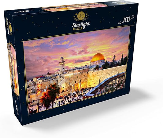 MyPuzzle Skyline of The Old City at The Western Wall and The Temple Mount in Jerusalem Israel - Premium 100 Piece Jigsaw Puzzle for Adults