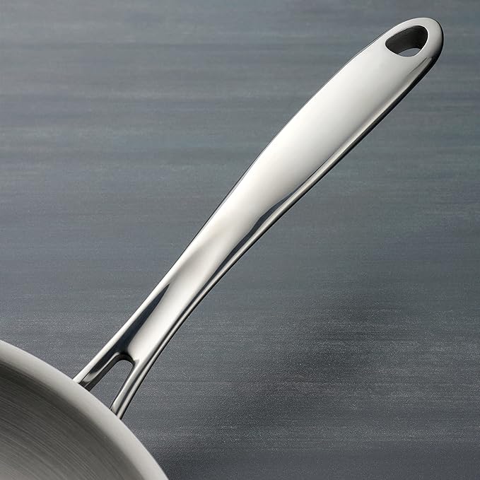 Tramontina Boston Tri-Ply Clad Stainless Steel 12-Inch Large Frying Pan, Induction-Ready Skillet, Dishwasher-Safe, NSF-Certified