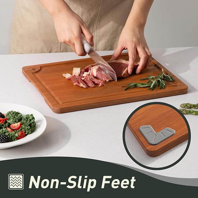 Bamboo Cutting Board Set Non Slip Feet with Holder Over Sink Best Grandpa Grandfather Elder Men Father Day Grandparents Great Papaw Peepaw Pawpaw Granddad Happy Birthday Christmas Unique Cool Gifts