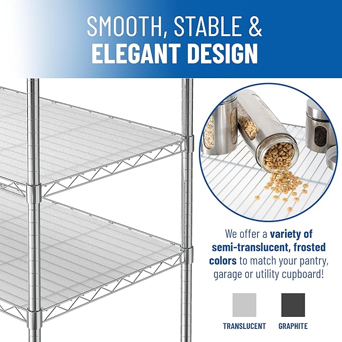 Sterling Shelf Liners Wire Rack Covers: Plastic Shelf Liner Cover for Wire Shelving: Cover Mats for Shelves in Pantry, Closet, and More: 18x36 Inch: Clear, Set of 4
