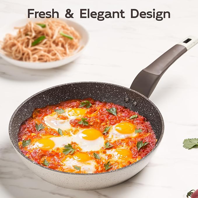 9.4" Ceramic Skillet | Non Stick Frying Pan with Stay-Cool Handle – PFOA-Free, Pefect Egg Pan for Everyday Cooking