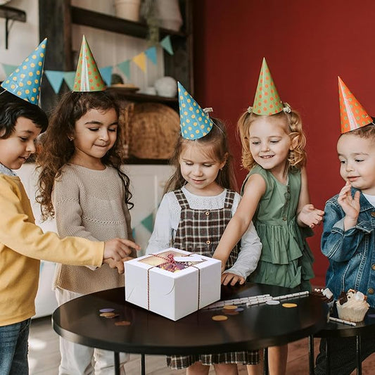 20Pcs 8 Inch Cake Boxes with Window, 8x8x5 Inches White Bakery Boxes, Cake Carrier Container for Pastries, Pie, Cookies, Chocolates, Cupcakes, Birthday Party, Wedding