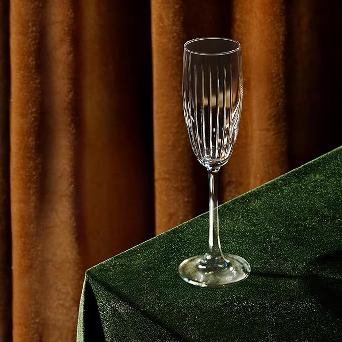 Zelda Collection Wedding Champagne Flutes | Elegant Design for Weddings, Anniversaries & Celebrations | Exquisite Craftsmanship | Perfect for Home & Bar | Set of 2 | 5.7-Ounce Capacity