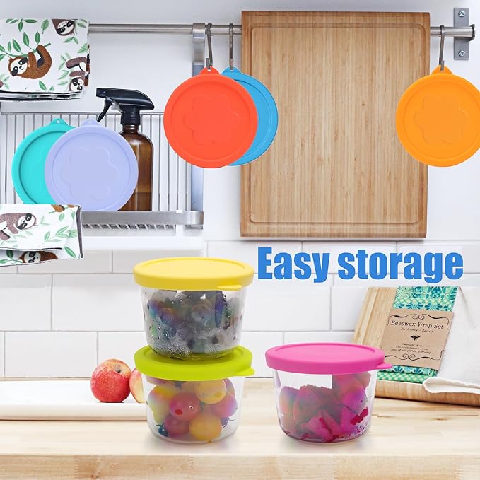 1 Cup Silicone Replacement Lids Storage Cover for Pyrex 7202-PC and Anchor Hocking Glass Bowls (Container not Included) 2 Pack Microwave, Dishwasher and Freezer Safe