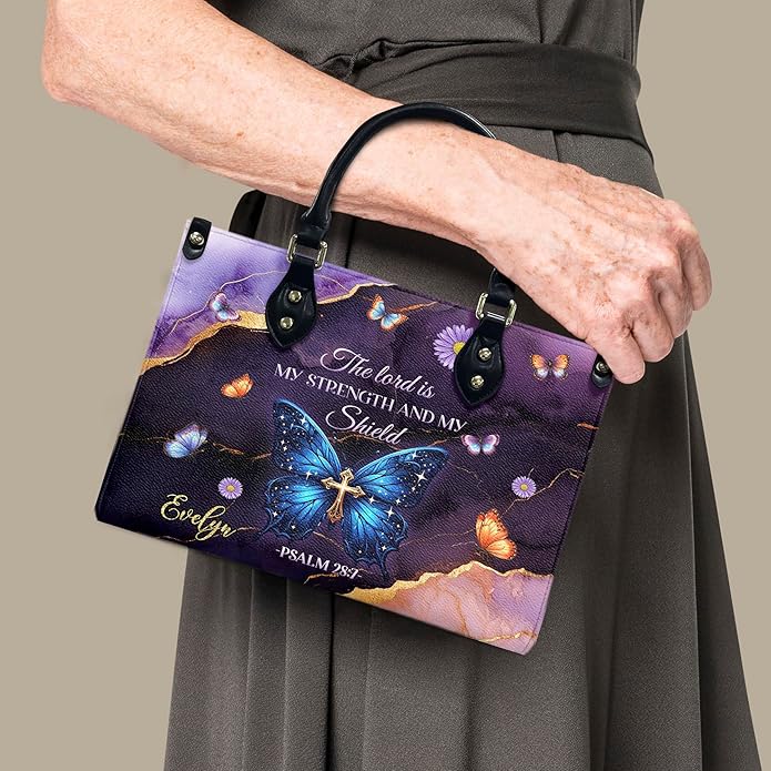 THUYPT Personalized Christian Leather Handbags, Handbag & Purse With Bible Verse Religious Tote Bag, Gift for Women