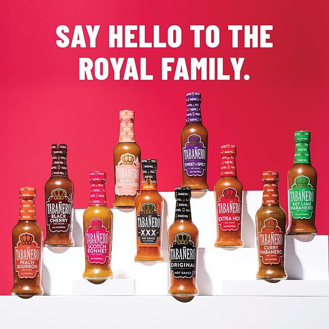 Mini Hot Sauce Gift Set by Tabañero, Holiday Gift Box with Sriracha Honey, Sweet and Spicy, Key Lime and XXX Flavors, 4-Pack, 1.7oz Hot Sauce Bottles, All Natural, Gluten Free, Low Sodium, Vegan, Kosher, Made in the USA