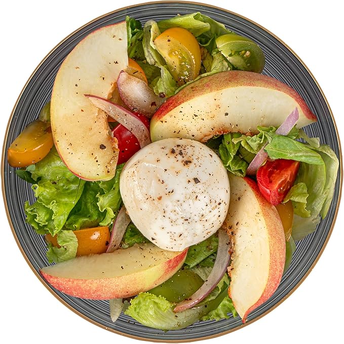 Restaurantware Plastic Bowls 100 Pcs 16 oz Gold Rimmed Disposable Soup Bowls Heavy-Duty Black Translucent Rippled Dinnerware Containers for Party, Desserts, Salads, Snacks, and Catering