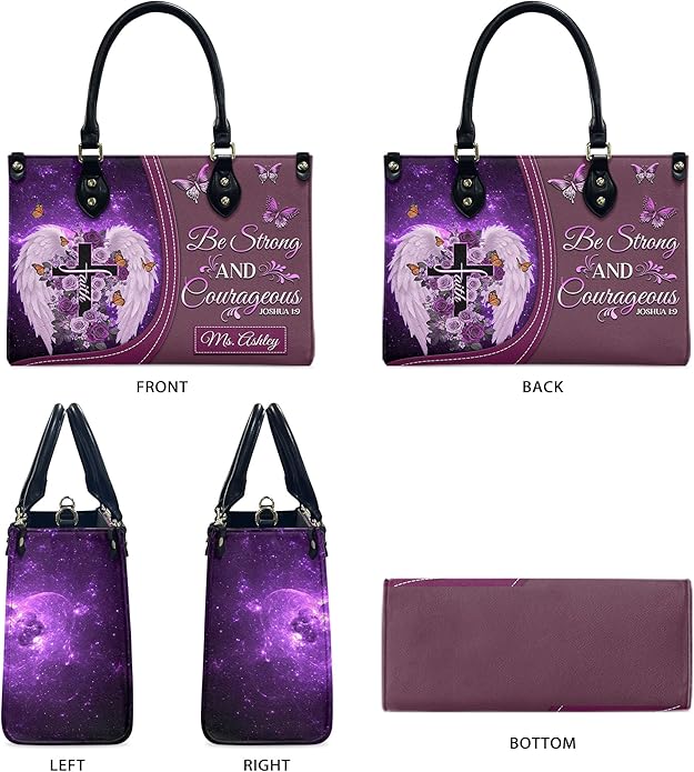 THUYPT Personalized Christian Leather Handbags, Handbag & Purse With Bible Verse Religious Tote Bag, Gift for Women