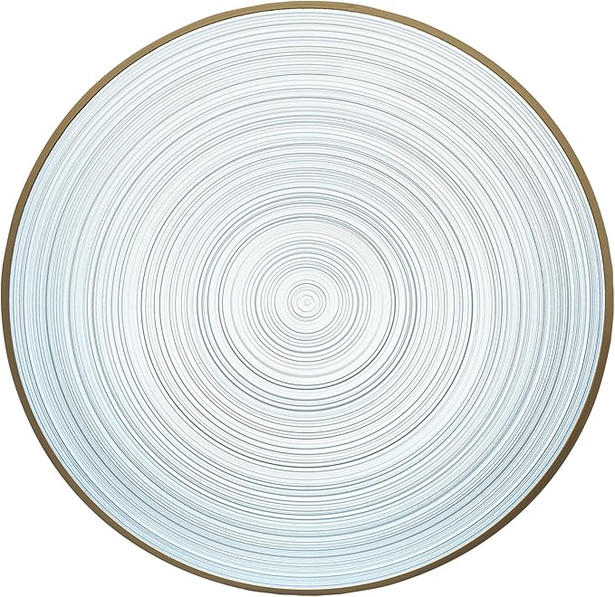 Restaurantware Plastic Plates 20 Pcs 7.25" Gold Rimmed Disposable Plates Heavy-Duty Blue Translucent Rippled Plastic Dinner Servers for Party, Weddings, Salads, Desserts, and Appetizers