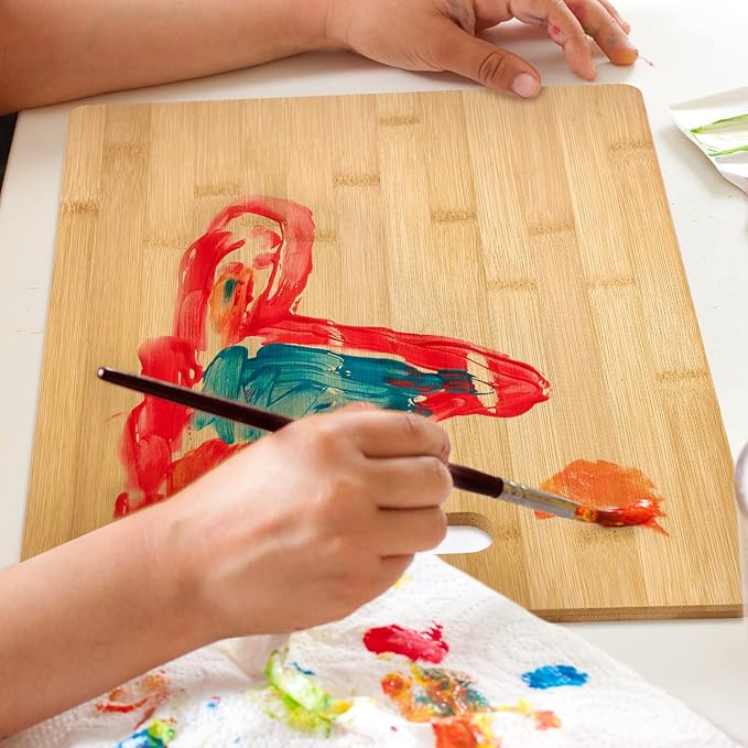 Vesici 18 Pack Plain Cutting Boards with Handles Bulk Blanks Laser Engraving Large Chopping Board for Customized, Personalized Engraving Gifts(Bamboo,6''x9'')