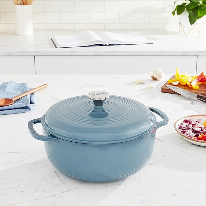 Lodge EC6D34 Enameled Dutch Oven, 6 Qt, Storm Blue